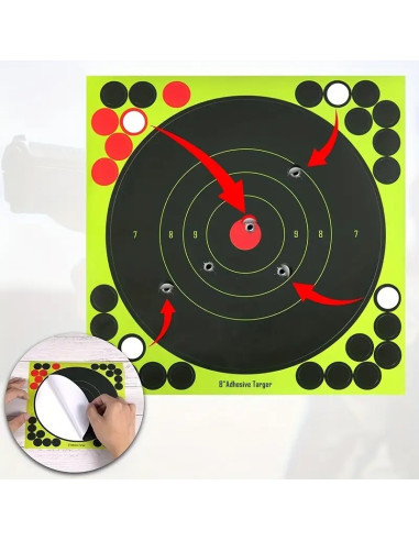 Self-adhesive target for action shooting 20x20cm (8")